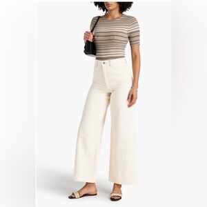 High-Rise Wide Leg Jeans in Cream